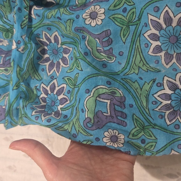 🪻Beautiful 100% Cotton Robe In Blue, Green, Purple, Floral And Elephant Pattern - Picture 10 of 14